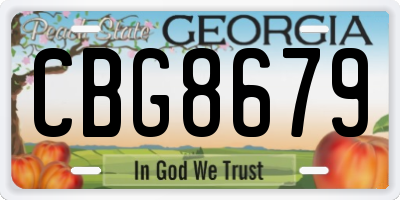 GA license plate CBG8679