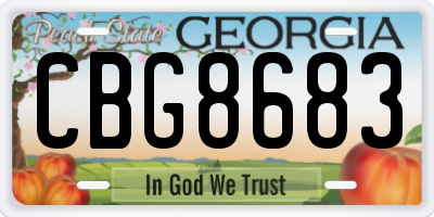 GA license plate CBG8683
