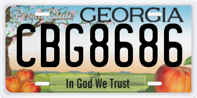 GA license plate CBG8686