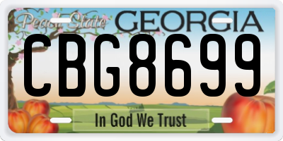 GA license plate CBG8699