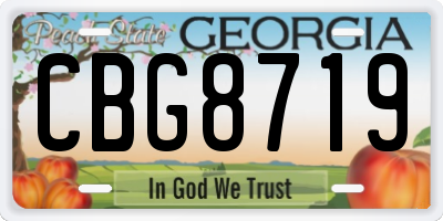 GA license plate CBG8719