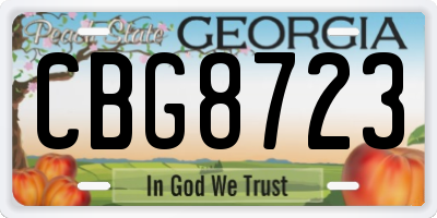 GA license plate CBG8723