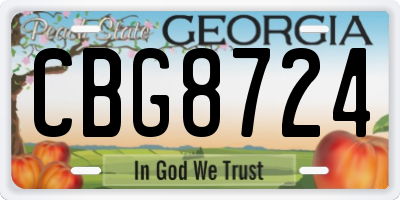 GA license plate CBG8724