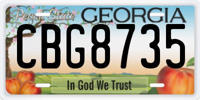 GA license plate CBG8735
