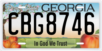 GA license plate CBG8746