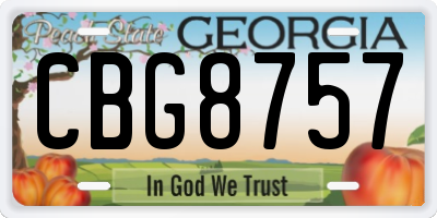 GA license plate CBG8757