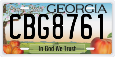 GA license plate CBG8761