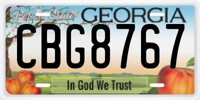 GA license plate CBG8767