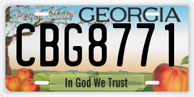 GA license plate CBG8771