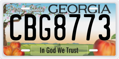 GA license plate CBG8773