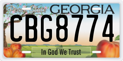 GA license plate CBG8774
