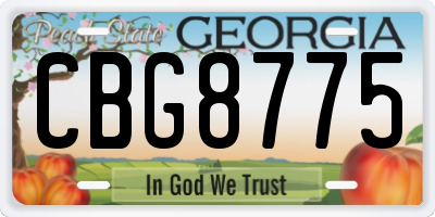 GA license plate CBG8775