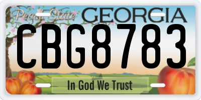 GA license plate CBG8783