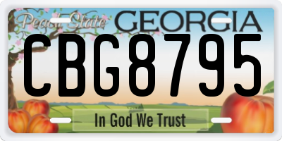 GA license plate CBG8795