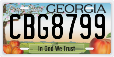 GA license plate CBG8799