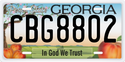 GA license plate CBG8802