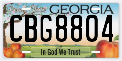 GA license plate CBG8804