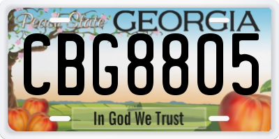 GA license plate CBG8805