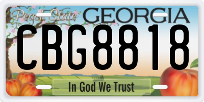 GA license plate CBG8818