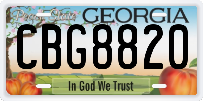 GA license plate CBG8820