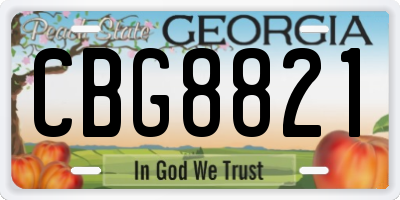 GA license plate CBG8821