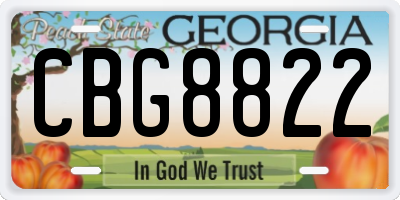 GA license plate CBG8822