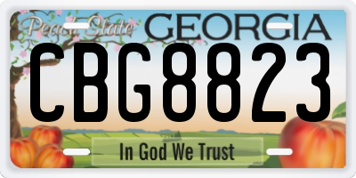 GA license plate CBG8823