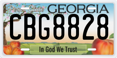 GA license plate CBG8828