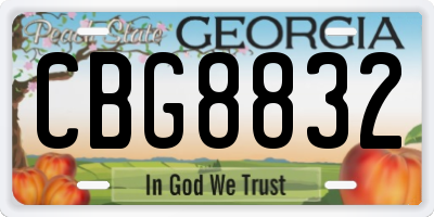 GA license plate CBG8832