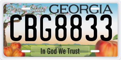 GA license plate CBG8833