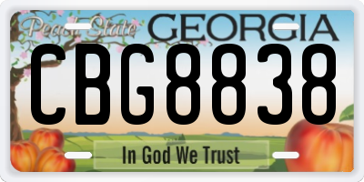 GA license plate CBG8838
