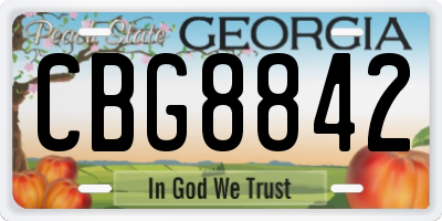 GA license plate CBG8842