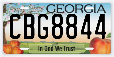 GA license plate CBG8844