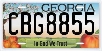 GA license plate CBG8855