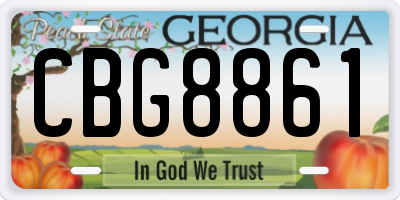 GA license plate CBG8861