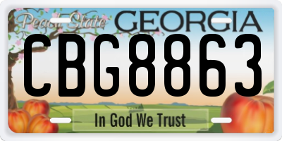 GA license plate CBG8863