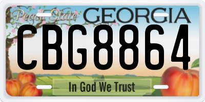 GA license plate CBG8864