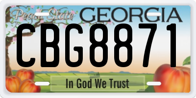 GA license plate CBG8871