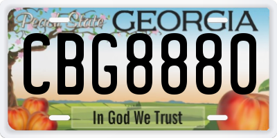 GA license plate CBG8880