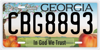 GA license plate CBG8893