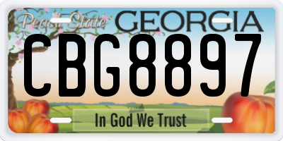 GA license plate CBG8897