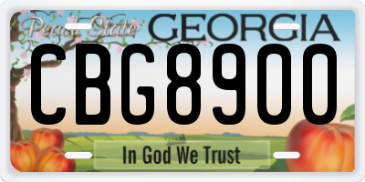 GA license plate CBG8900