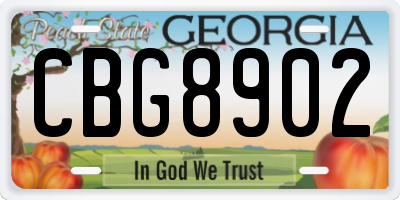GA license plate CBG8902