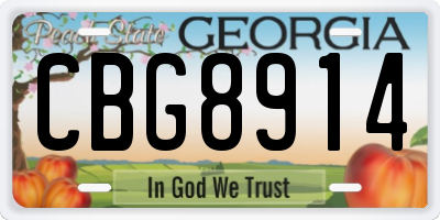 GA license plate CBG8914