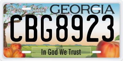 GA license plate CBG8923