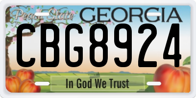 GA license plate CBG8924
