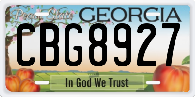 GA license plate CBG8927