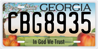GA license plate CBG8935