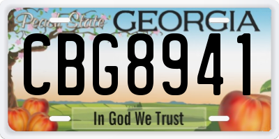 GA license plate CBG8941