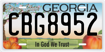 GA license plate CBG8952